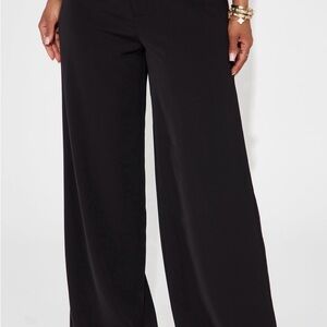 Fashion Nova Classic Black Wide-Leg Pants